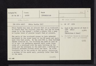 Ethie Castle, NO64NE 6, Ordnance Survey index card, page number 1, Recto