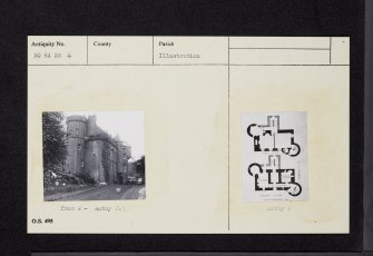 Colliston Castle, NO64NW 4, Ordnance Survey index card, Recto