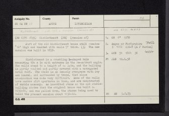 Kinblethmont, NO64NW 13, Ordnance Survey index card, Recto