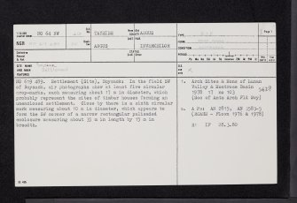 Boysack, NO64NW 40, Ordnance Survey index card, page number 1, Recto