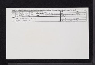 St Ninian's Well, NO64SE 3, Ordnance Survey index card, Recto