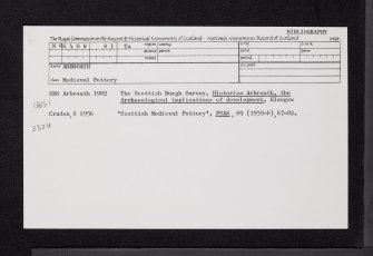 Arbroath, NO64SW 81, Ordnance Survey index card, Recto