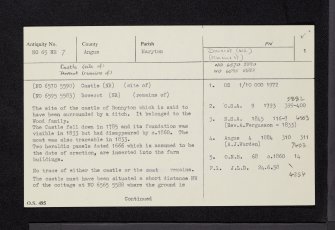 Bonnyton, NO65NE 7, Ordnance Survey index card, page number 1, Recto