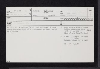 Old Montrose, NO65NE 35, Ordnance Survey index card, page number 1, Recto