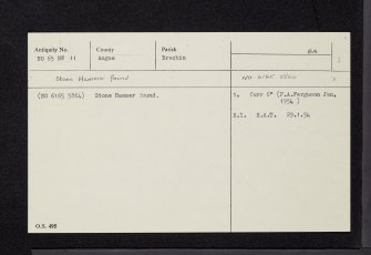 North Lodge, Kinnaird, NO65NW 11, Ordnance Survey index card, Recto