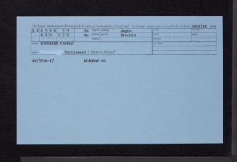 Kinnaird Castle, NO65NW 59, Ordnance Survey index card, Recto