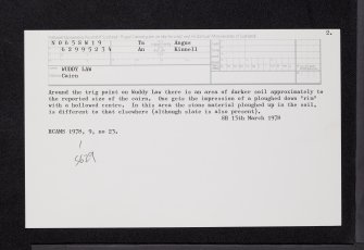 Wuddy Law, NO65SW 19, Ordnance Survey index card, page number 2, Recto
