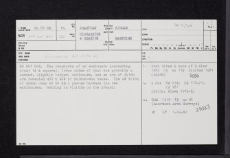 Balmakewan, NO66NE 14, Ordnance Survey index card, page number 1, Recto