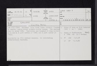 Gallery, NO66NE 22, Ordnance Survey index card, page number 1, Recto
