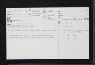 Hatton, Dovecot, NO66NE 23, Ordnance Survey index card, page number 1, Recto