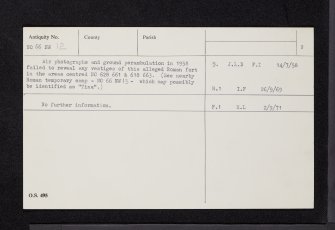 Capo, NO66NW 12, Ordnance Survey index card, page number 2, Verso