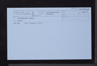 Inglismaldie Castle, NO66NW 29, Ordnance Survey index card, Recto