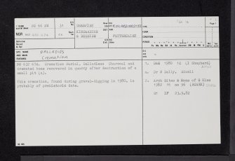 Dalladies, NO66NW 31, Ordnance Survey index card, page number 1, Recto