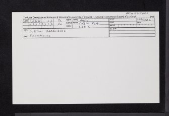 Dubton Farmhouse, NO66NW 56, Ordnance Survey index card, Recto