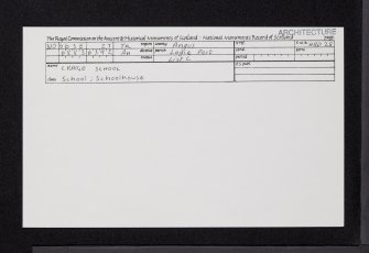 Craigo School, NO66SE 27, Ordnance Survey index card, Recto