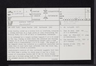 Green Castle, NO67NE 4, Ordnance Survey index card, page number 1, Recto