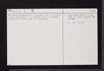 Fettercairn House, NO67SE 1, Ordnance Survey index card, page number 2, Verso