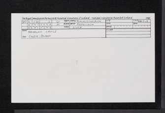 Balbegno Castle, NO67SW 4, Ordnance Survey index card, Recto