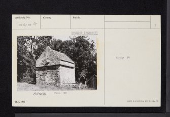 Balbegno Castle, NO67SW 4, Ordnance Survey index card, page number 2, Verso