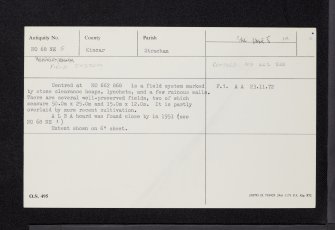 Heatheryhaugh, NO68NE 5, Ordnance Survey index card, Recto