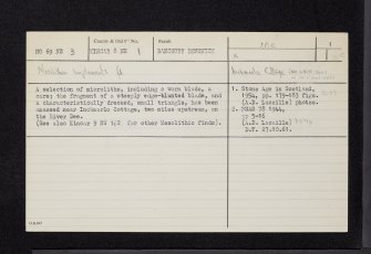 Inchmarlo Cottage, NO69NE 3, Ordnance Survey index card, page number 1, Recto