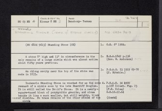 Inchmarlo, NO69NE 4, Ordnance Survey index card, Recto