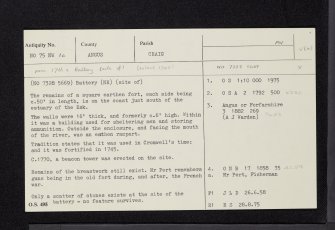 Scurdie Ness, NO75NW 16, Ordnance Survey index card, Recto