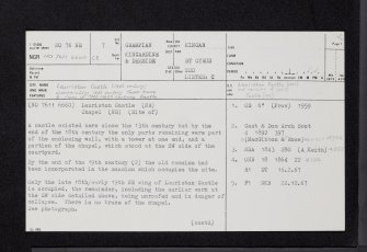 Lauriston Castle, NO76NE 7, Ordnance Survey index card, page number 1, Recto