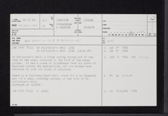 Auchenblae, St Palladius's Well, NO77NW 3.3, Ordnance Survey index card, page number 1, Recto