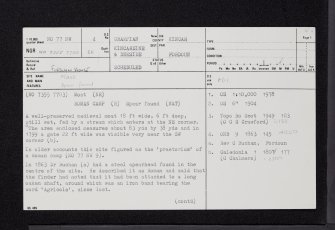 Fordoun House, NO77NW 4, Ordnance Survey index card, page number 1, Recto