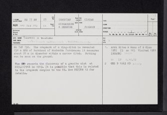 Burnhead Of Monboddo, NO77NW 28, Ordnance Survey index card, page number 1, Recto