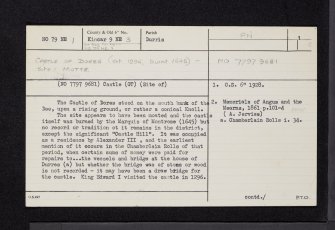 Castle Hill, Durris, NO79NE 1, Ordnance Survey index card, page number 1, Recto