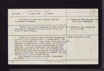 Castle Hill, Durris, NO79NE 1, Ordnance Survey index card, page number 2, Verso