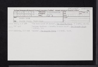 Durris House, NO79NE 19, Ordnance Survey index card, Recto