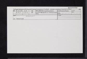 Fernyflatt, NO87NE 20, Ordnance Survey index card, Recto