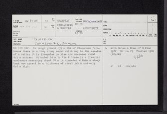 Cluseburn, NO87NW 19, Ordnance Survey index card, page number 1, Recto