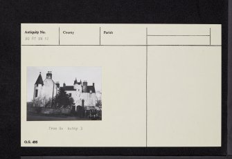 Allardice Castle, NO87SW 12, Ordnance Survey index card, Recto