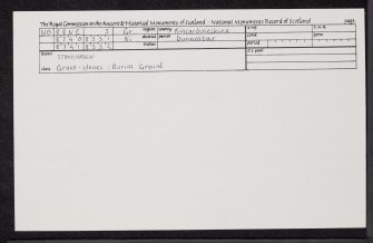 Stonehaven, Plague Burials, NO88NE 3, Ordnance Survey index card, Recto
