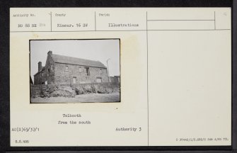Stonehaven, Old Pier, Old Tolbooth, NO88NE 20, Ordnance Survey index card, Recto
