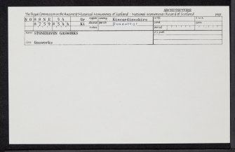 Stonehaven, Gasworks, NO88NE 54, Ordnance Survey index card, Recto