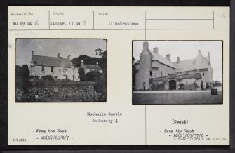 Muchalls Castle, NO89SE 6, Ordnance Survey index card, Recto