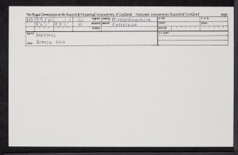 Raedykes, NO89SW 11, Ordnance Survey index card, Recto