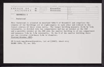 Broomhill, NO89SW 20, Ordnance Survey index card, Recto