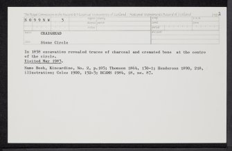 Craighead, NO99NW 3, Ordnance Survey index card, page number 2, Recto