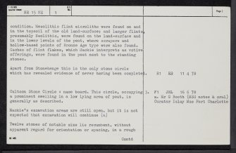 Islay, Cultoon, NR15NE 1, Ordnance Survey index card, page number 2, Recto