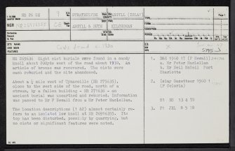 Islay, Foreland House, NR26SE 9, Ordnance Survey index card, page number 1, Recto