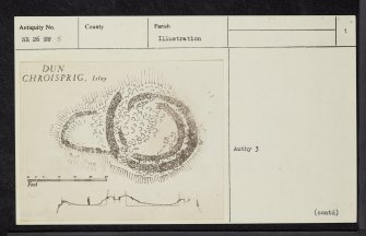 Islay, Dun Chroisprig, NR26SW 5, Ordnance Survey index card, page number 1, Recto