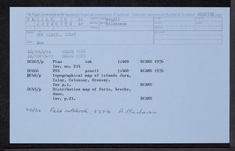 Islay, Dun Mideir, NR26SW 28, Ordnance Survey index card, Recto