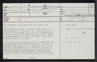 Islay, Borraichill Mor, NR34NE 11, Ordnance Survey index card, page number 1, Recto