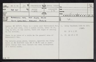 Islay, Port Ellen, Borraichill Mor, NR34NE 20, Ordnance Survey index card, page number 1, Recto